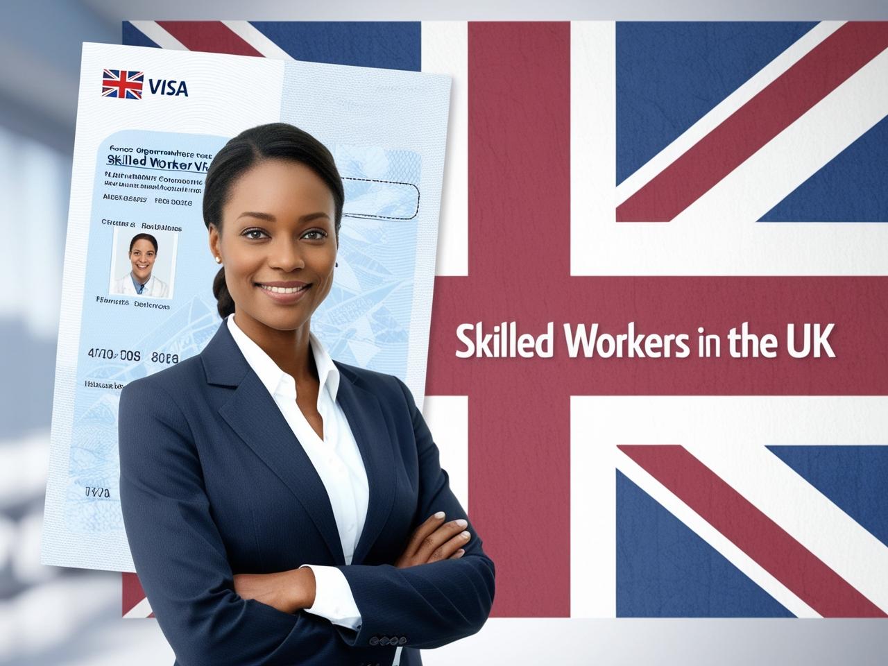 A skilled professional working in the UK, representing career opportunities under the Skilled Worker Visa.